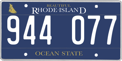 RI license plate 944077