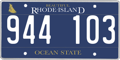 RI license plate 944103