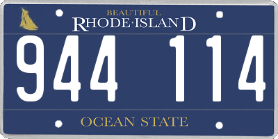 RI license plate 944114