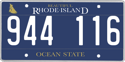 RI license plate 944116