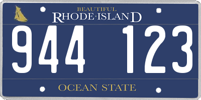 RI license plate 944123