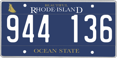 RI license plate 944136