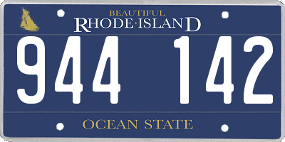 RI license plate 944142