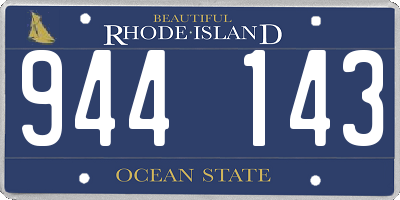 RI license plate 944143