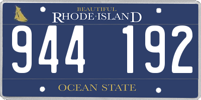 RI license plate 944192