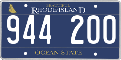 RI license plate 944200