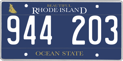 RI license plate 944203