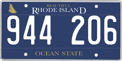 RI license plate 944206