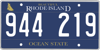 RI license plate 944219