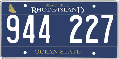 RI license plate 944227