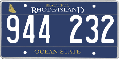 RI license plate 944232