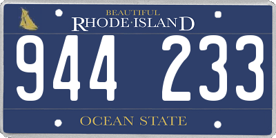 RI license plate 944233