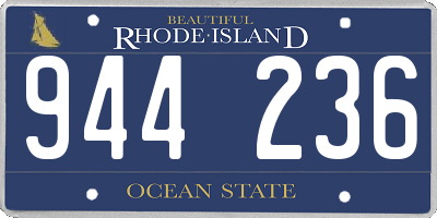 RI license plate 944236