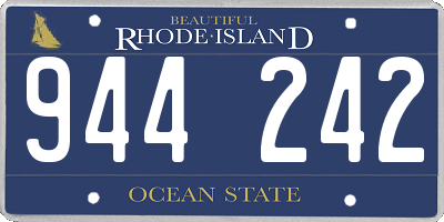 RI license plate 944242