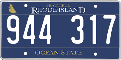 RI license plate 944317