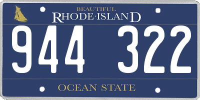 RI license plate 944322