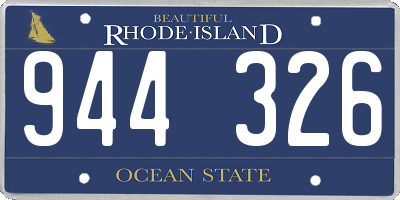 RI license plate 944326