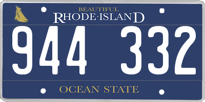 RI license plate 944332