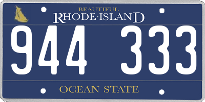 RI license plate 944333