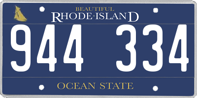 RI license plate 944334