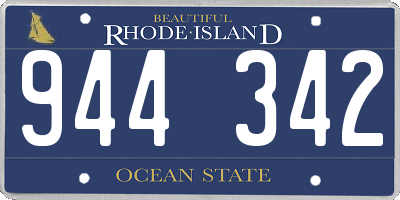 RI license plate 944342
