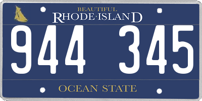 RI license plate 944345