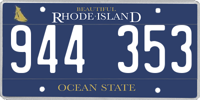 RI license plate 944353