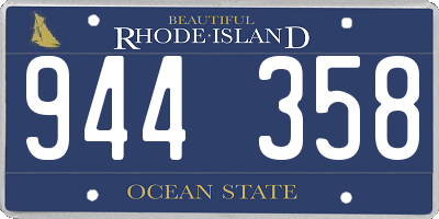 RI license plate 944358
