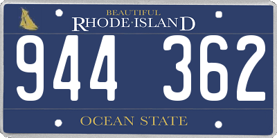 RI license plate 944362
