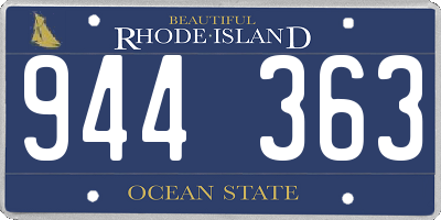 RI license plate 944363