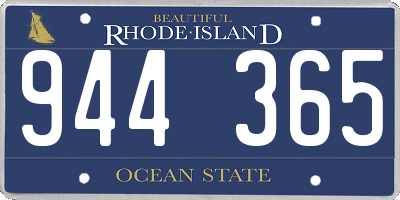 RI license plate 944365