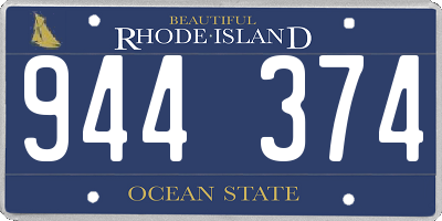 RI license plate 944374