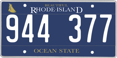 RI license plate 944377