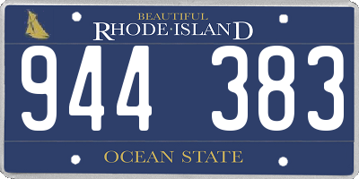 RI license plate 944383