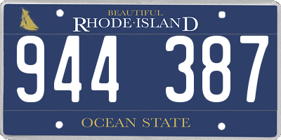RI license plate 944387