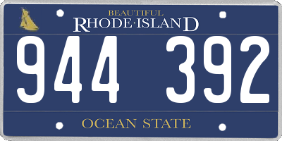 RI license plate 944392