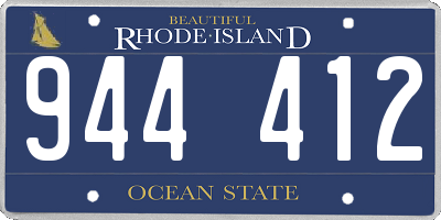 RI license plate 944412