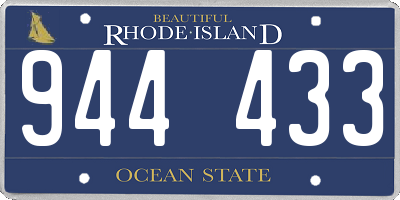 RI license plate 944433