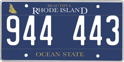 RI license plate 944443