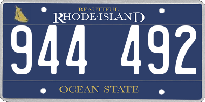 RI license plate 944492