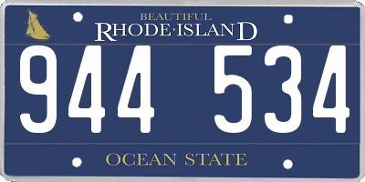 RI license plate 944534