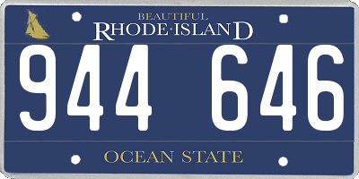 RI license plate 944646