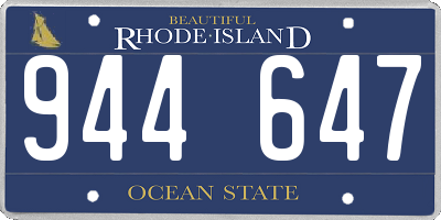 RI license plate 944647