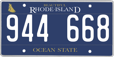 RI license plate 944668
