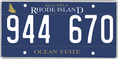 RI license plate 944670