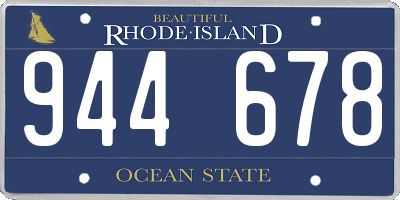 RI license plate 944678
