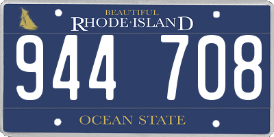 RI license plate 944708