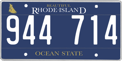 RI license plate 944714