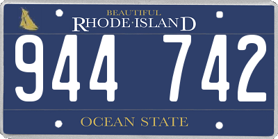 RI license plate 944742