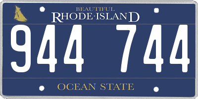 RI license plate 944744
